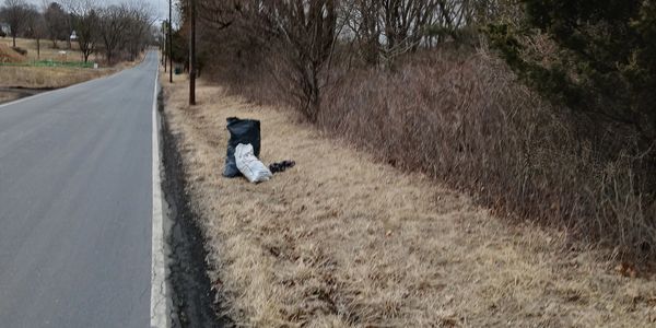 Roadside trash clean-up.. volunteering my time contributing to our local community