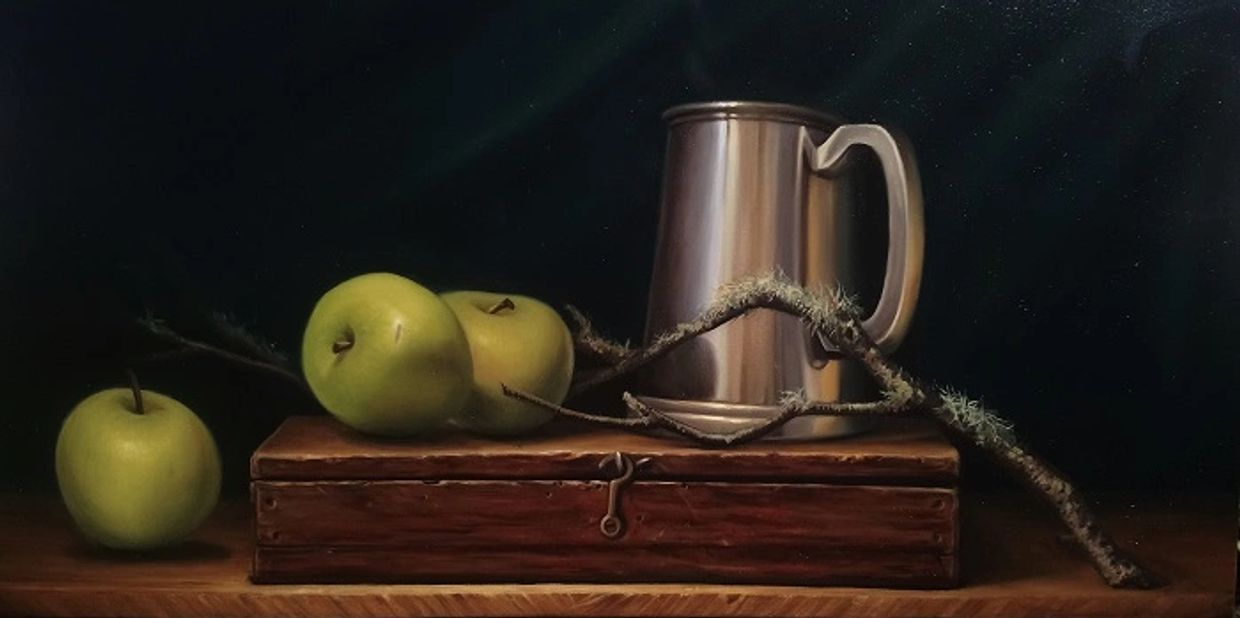 Still life painting by NZ artist Jonette Murray. Original art, realisim, NZ fine art, oil painting,