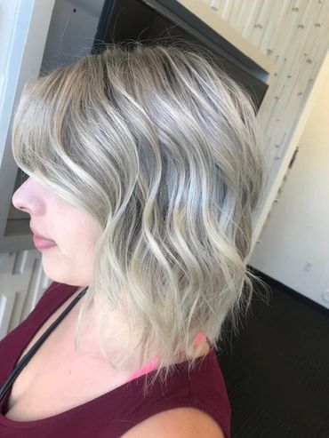 Short and sassy beachy blonde.