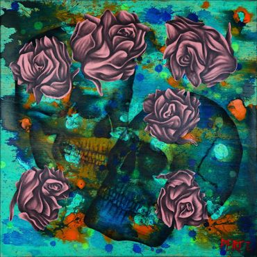 Memento Mori 1 (Til Death Do Us Part), 2019
Mixed Media on Wood
24 x 24 x .5 in
©Artist Robert Perez