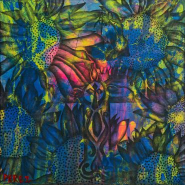 Per Solam Fidem, 2023
Mixed-Media on Wood
24 x 24 inches
©Artist Robert Perez