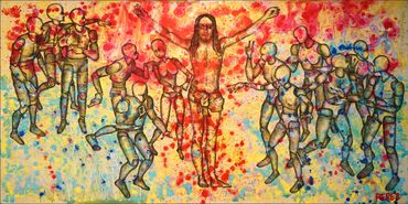 The Last Supper (Jesus Reveals God's Plan to the Apostles), 2019
Mixed-Media on Wood
96 x 48 in