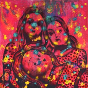 The Wayward Sisters (Flo, Vi & Ru), 2022
Mixed-Media on Wood
24 x 24 inches
©Artist Robert Perez