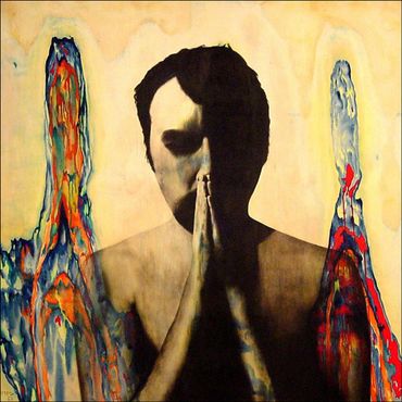 Jesus Praying, Part 3, 2002
Mixed-Media on Wood
48 x 48"
©Artist Robert Perez