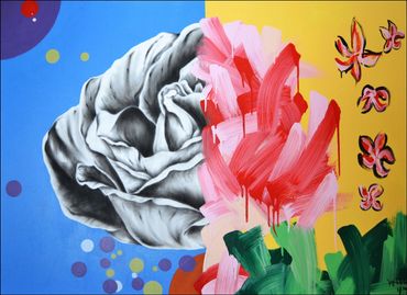 Split Pop 1, 2014
Mixed-Media on Canvas
48 x 36 inches
©Artist Robert Perez