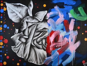 Split Pop 2, 2014
Mixed-Media on Canvas
48 x 36 inches
©Artist Robert Perez