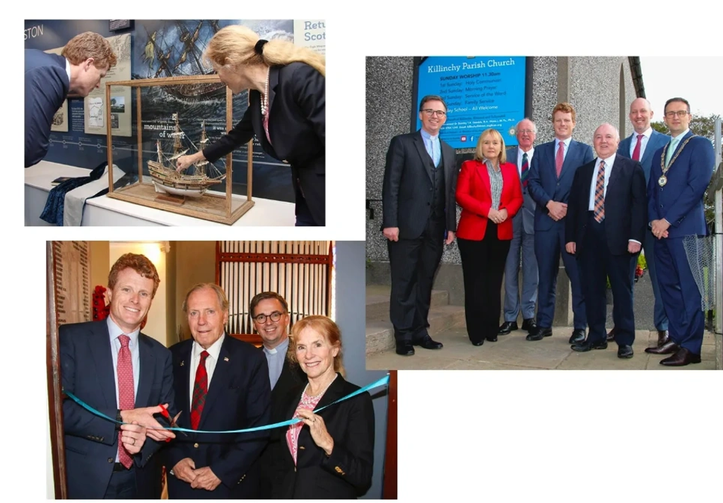 Series of formal events with group photos and a ribbon cutting.