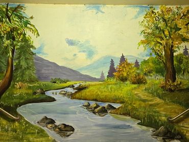 Monumental baptistry mural
Approximately 17 feet wide × 8 feet high.