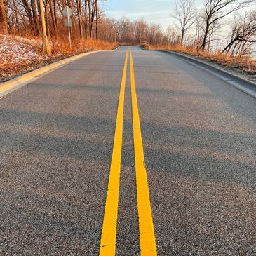 2-Lane Road Suggesting Division Of Assets, Debts And Property In A Divorce