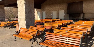 Beach Benches Lined Up Suggesting Division Of Marital Assets
