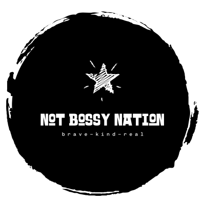 Logo with a sketched star and the text 'Not Bossy Nation'.