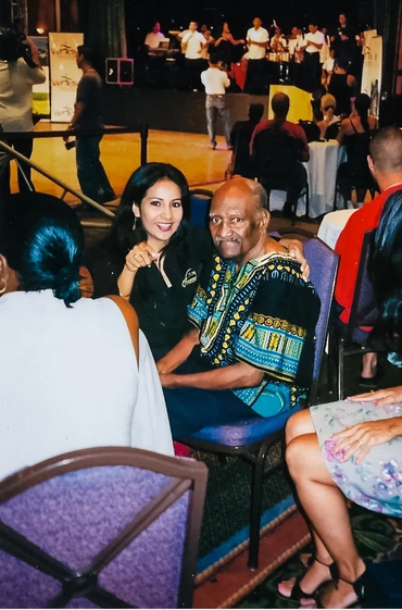 Elisabeth with Tite Curet Alonso during her visit to Puerto Rico for the Bacardi Congreso de la Sals