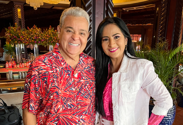Elisabeth with Richie Ray at Hotel San Juan, San Juan Puerto Rico.