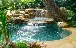 Pool waterfall in Florida a Florida waterfall company Waterfall builder