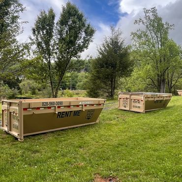 Multiple dumpster rentals placed on residential property in Western North Carolina