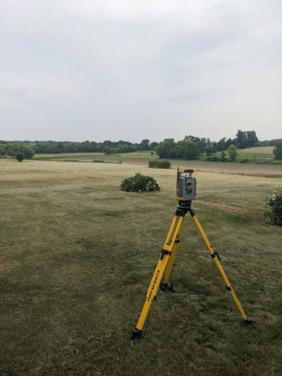Original USA image illustrating the beautiful view while completing a boundary survey.