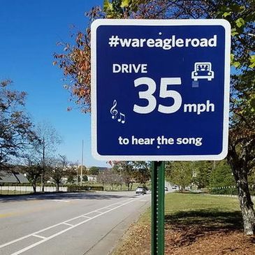 this road sign improves safety around the #WarEagleRoad in Auburn, AL