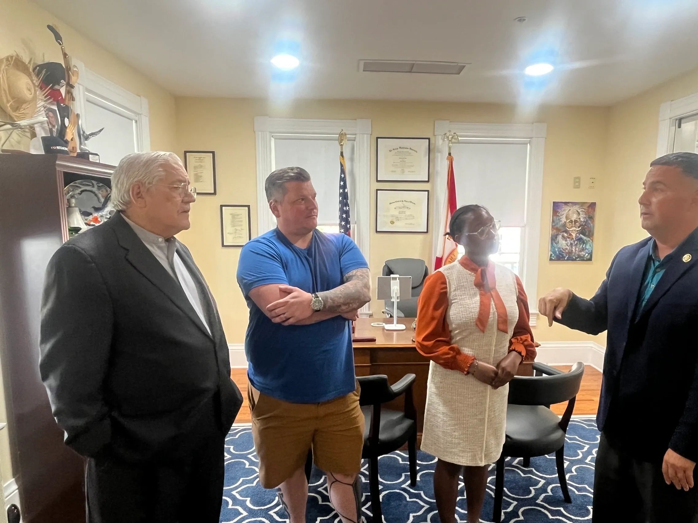 US Representative Darren Soto with FAMU professor Suarez and Students will have 2026 winners to U.S.