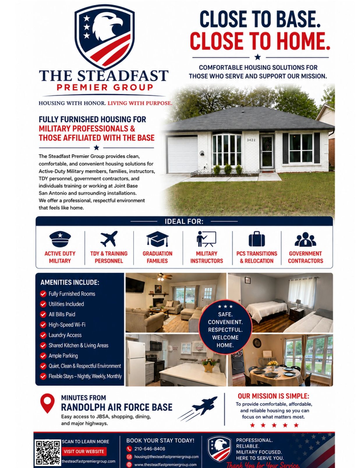 Housing solutions for military professionals near Randolph Air Force Base with full amenities.