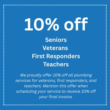 10% off for seniors, veterans, first responders, and teachers.