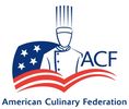 American Culinary Federation logo - chef outline on an American flag