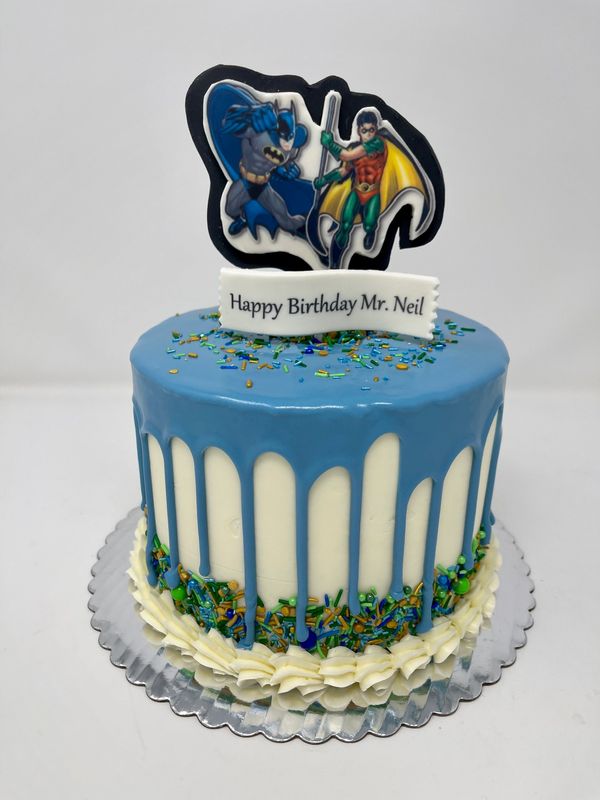 Cake with batman and robin on