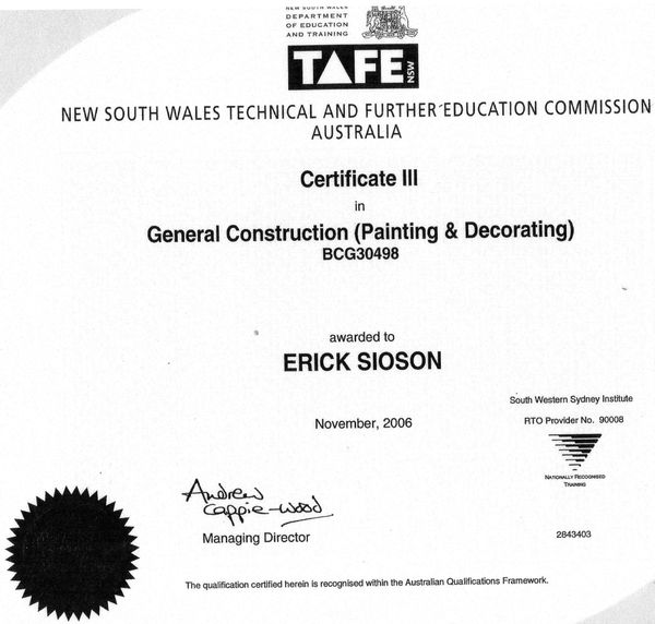 CERTIFICATE III - PAINTING AND DECORATING
