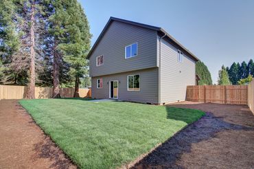 Prairie Homes backyard with fence