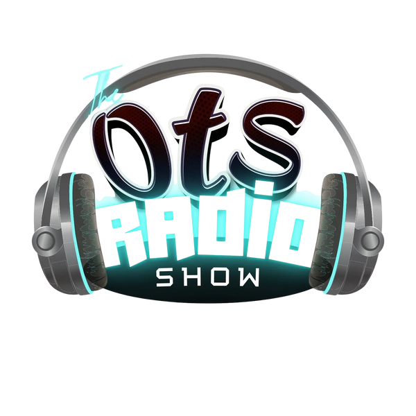 Logo of The OTS Radio Show with headphones design.