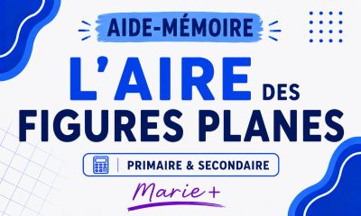 Aide-mémoire sur l'aire des figures planes primaire et secondaire Marie+