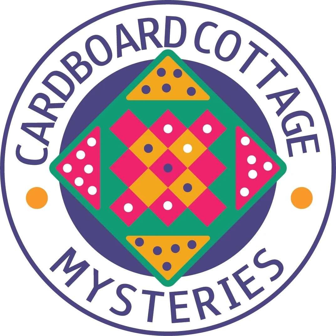 Cardboard Cottage Mysteries logo represents the stories of cozy mystery author Jane Elzey