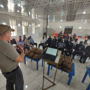 Providing medical gear and training for volunteer Nigerian security guards protecting Christian vill