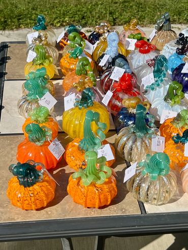 Here's orange and gold pumpkins.