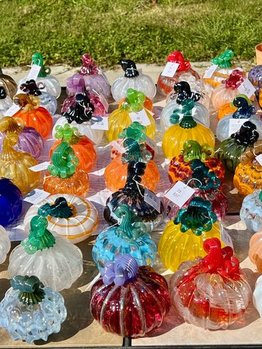 Here's pumpkins made with my favorite color gold ruby in the middle