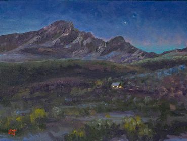 9x12" oil. I spent many nites in Spur Cross north of Cave Creek, AZ. "Solitude" sold