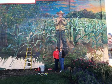 This is 1 portion of the 20x100ft mural and the first large scale mural for me. 2014 Oakland, IA