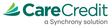 CareCredit logo with tagline 'a Synchrony solution' in green and blue.