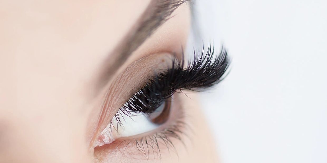 Woman with gorgeous eyelash extensions 