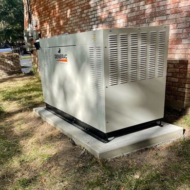 generac generator installation on side of home