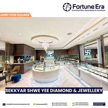 Elegant diamond and jewellery showroom with modern design and luxurious lighting.