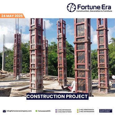 Construction project with column frameworks under progress by Fortune Era.