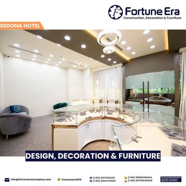 Modern interior design of a jewelry display room with elegant lighting.