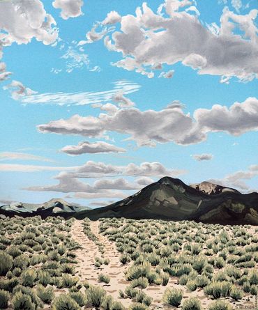 Looking East From the Mesa - Midday, oil on canvas, 2018, 15x18"

