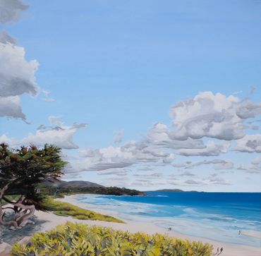 John B's Carmel-by-the-Sea, oil on canvas, 40x40 inches, 2021, commission

