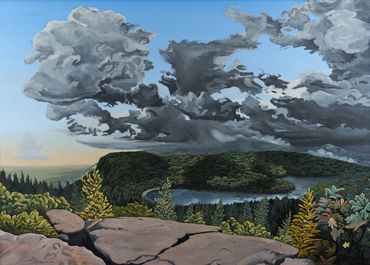 Summertime Drama in the Catskills, oil on canvas, 2019, 60x84"

