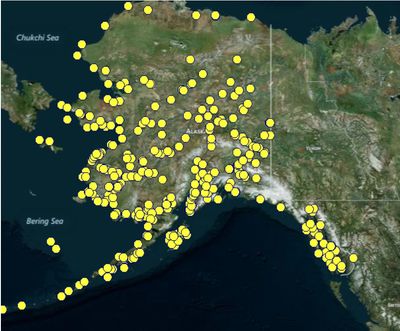 Contaminated sites spread through Alaska (some sites have been remediated)