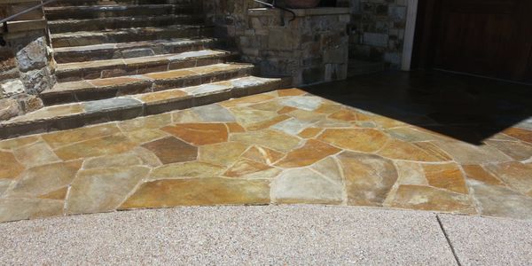 flagstone and washed aggregate driveways