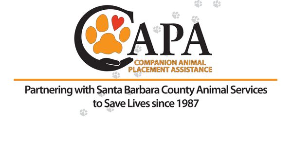 CAPA logo with paw print and heart, partner with Santa Barbara County Animal Services.