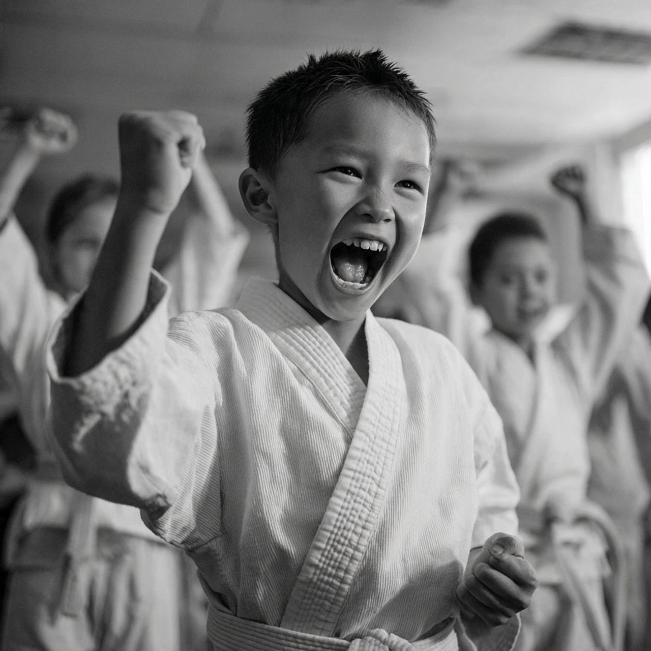 A young confident martial artist