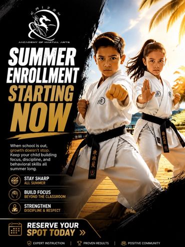 Martial arts, kids in Gilbert Arizona starting a summer karate class